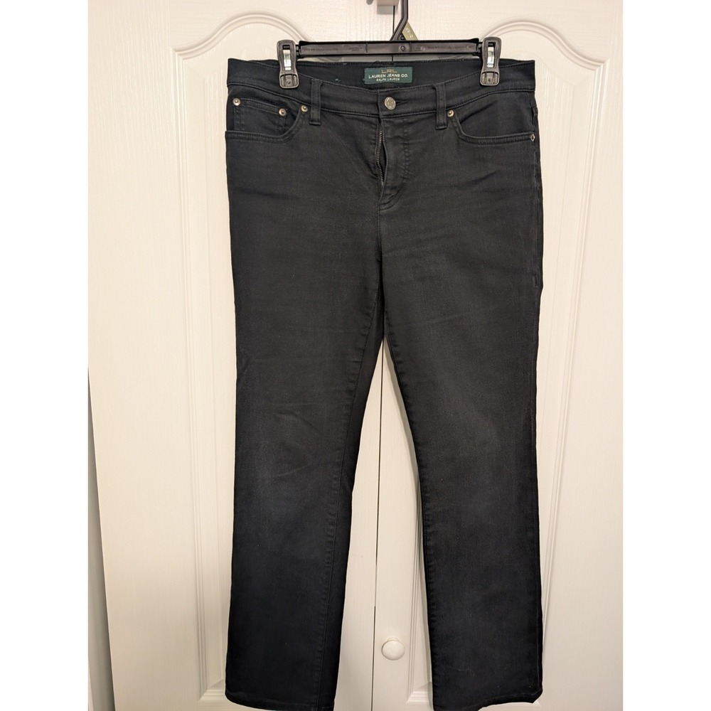 Ralph Lauren LAUREN curvy black straight leg jeans, Size: 8*